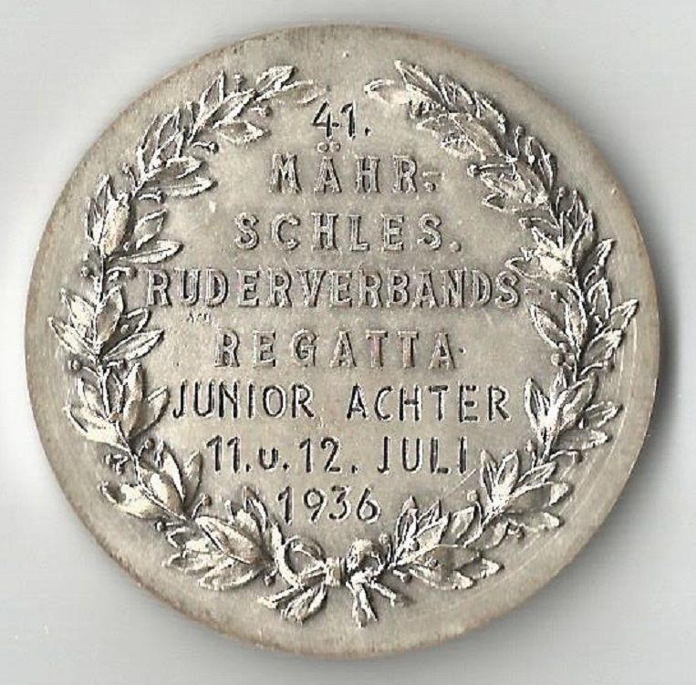 Medal GER 1936 Maehrisch Schlesische Ruderverbands Regatta front