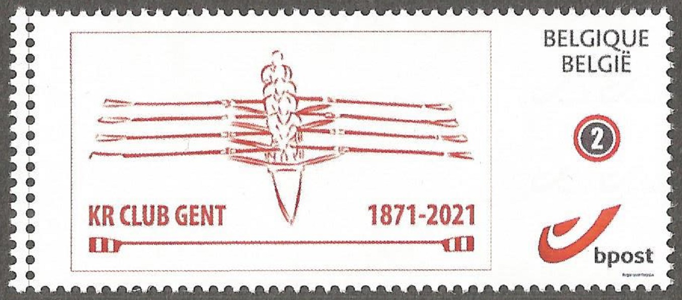 Stamp BEL 2020 Dec. personalized Ghent Koninklijke Roeivereiniging Club 1871 2021 postage for bigger sending
