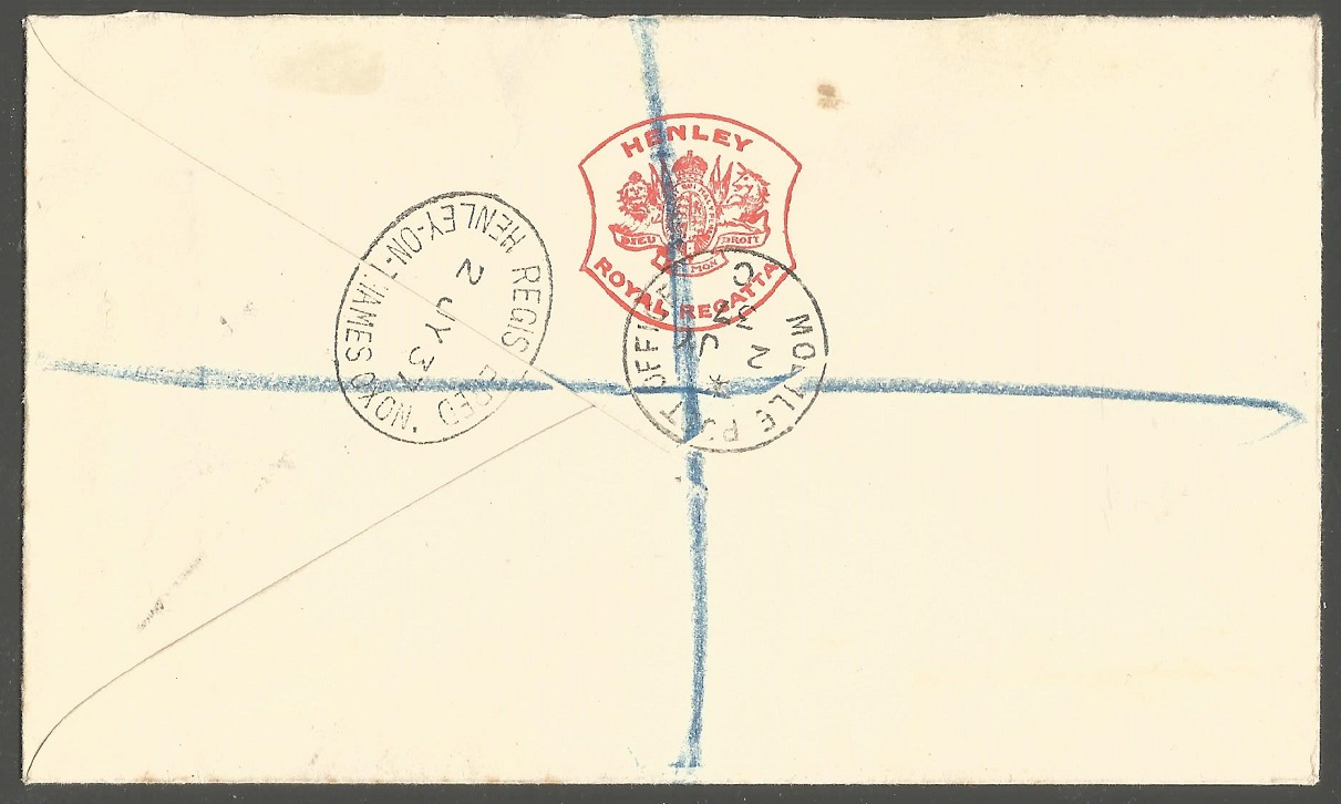 registered letter gbr 1937 henley regatta reverse