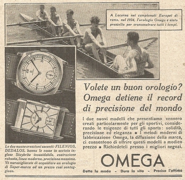 Ad ITA 1935 OMEGA time keeping at ERC Lucerne