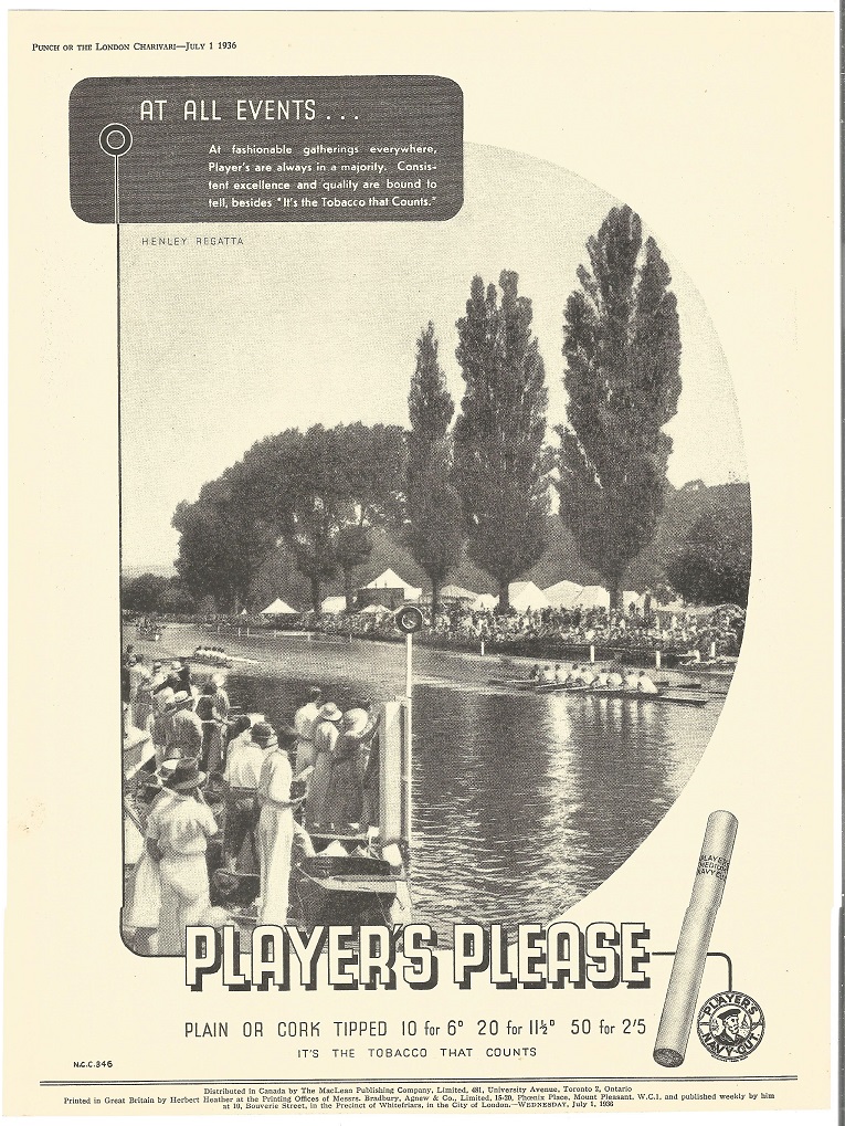 ad gbr 1936 players please henley regatta punch july 1st