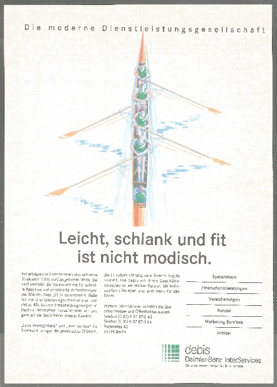 Ad GER 1993 debis Daimler Benz InterServices DER SPIEGEL No. 39 page 45