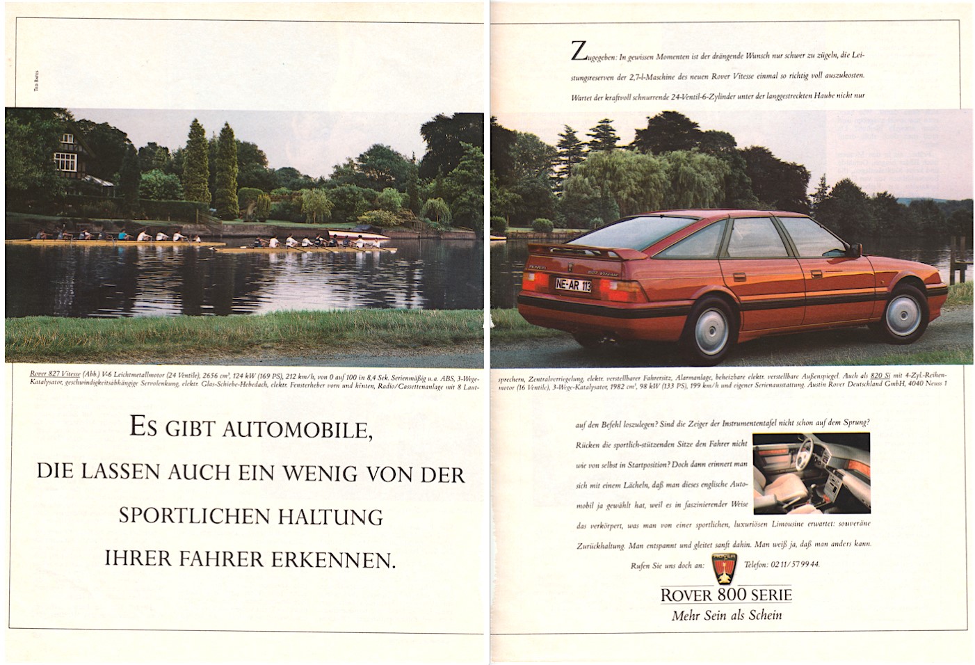 Ad GER DER SPIEGEL 1991 Rover 800