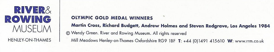 Crew card GBR OG Los Angeles 1984 GBR M4 gold medal winners reverse