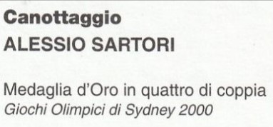 Crew card ITA Alessio Sartori M4X gold medal winner OG Sydney 2000 detail