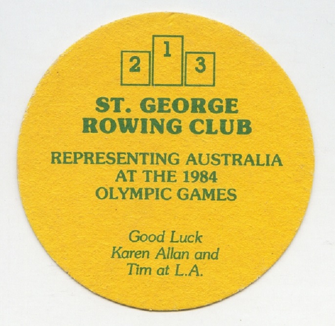 Beer mat AUS St. George RC OG Los Angeles 1984