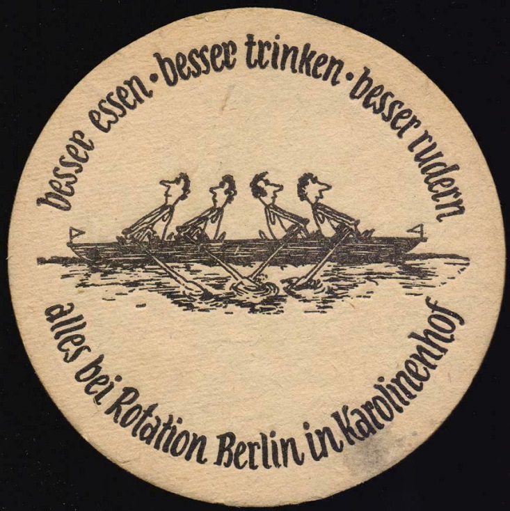 Beer mat GDR 1980 Rotation Berlin reverse 