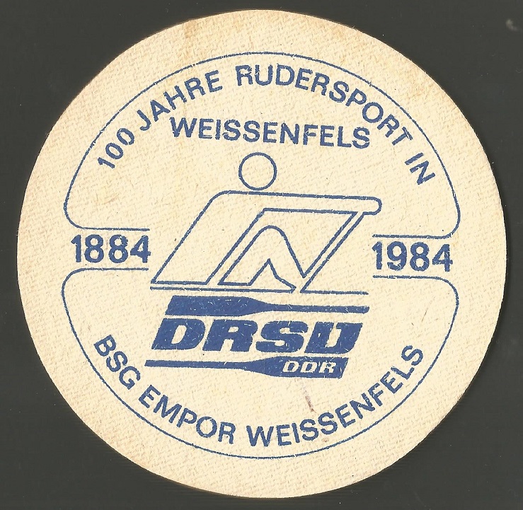 Beer mat GDR 1984 100 years Rowing in Weissenfels