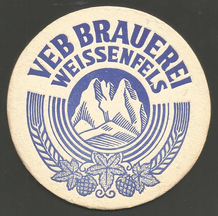 Beer mat GDR 1984 100 years Rowing in Weissenfels reverse