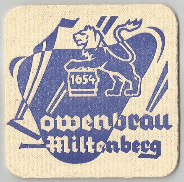 Beer mat GER MILTENBERGER LOEWENBRAEU reverse