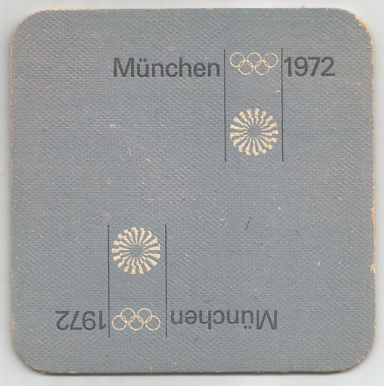 Beer mat GER 1972 Olympic pictogram No. 3 OG Munich reverse