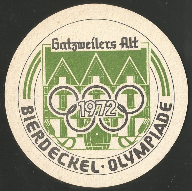 Beer mat GER 1972 OG Munich Peter Wilbert RC Germania Duesseldorf spare man for the German Olympic team reverse