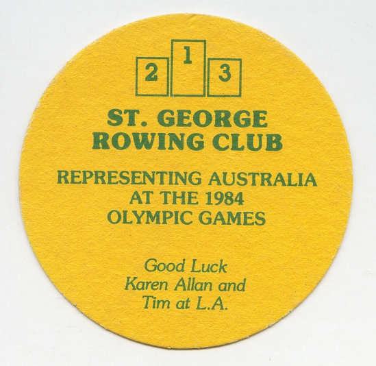 beer mat aus st. george rc og los angeles 1984