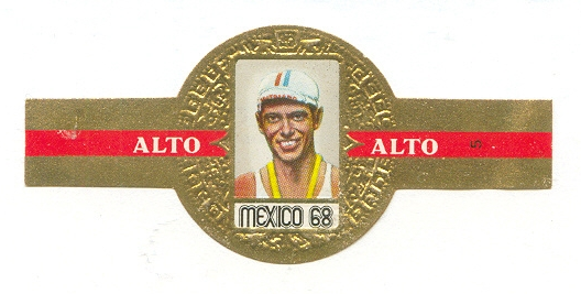 Cigar label NED Alto Mexico 68 No. 5 Jan Wienese gold medal winner 1X round shape