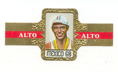 Cigar label NED Alto Mexico 68 No. 5 Jan Wienese gold medal winner 1X square shape