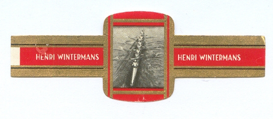 cigar label ned 1963 henri wintermans serie 1 no. 2 roeien normal size red colour