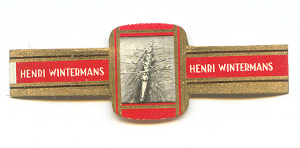 cigar label ned 1963 henri wintermans serie 1 no. 2 roeien small size red colour