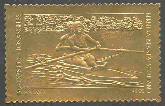 Cinderella BERNERA ISLANDS SCOTLAND 1984 OG Los Angeles W2 gold foil 22 K