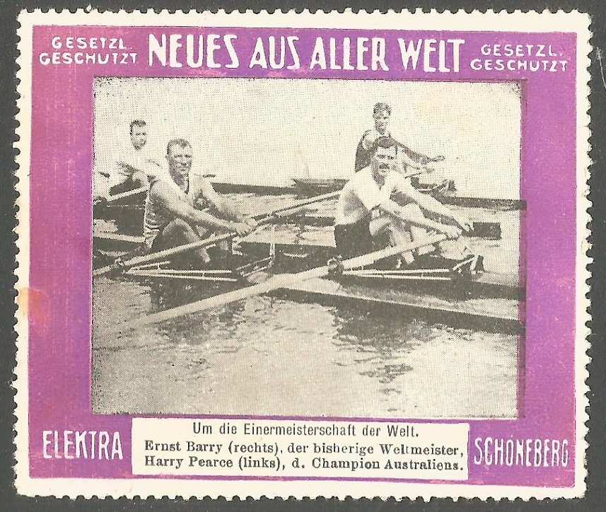 Cinderella GER 1913 ELEKTRA Professional World Sculling Championship E. Barry GBR versus H. Pearce AUS 