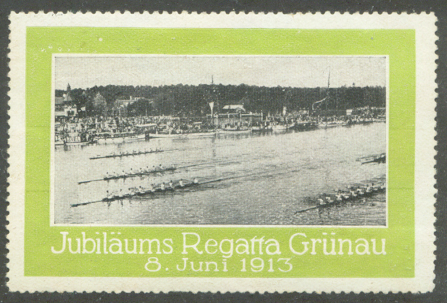 Cinderella GER 1913 Jubilaeums Regatta Gruenau green margin