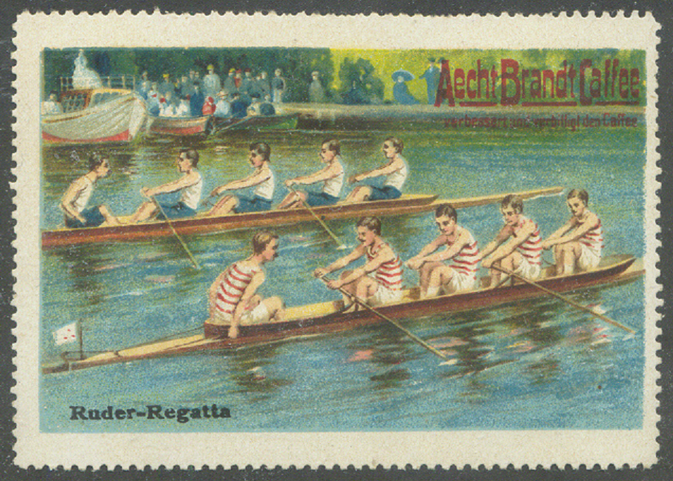 Cinderella GER Aecht Brandt Caffee Ruder Regatta Coloured drawing of 4 race