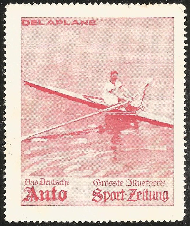 Cinderella GER Auto Sport Zeitung DELAPLANE Single sculler FRA European champion 1906 08 1910 red colour