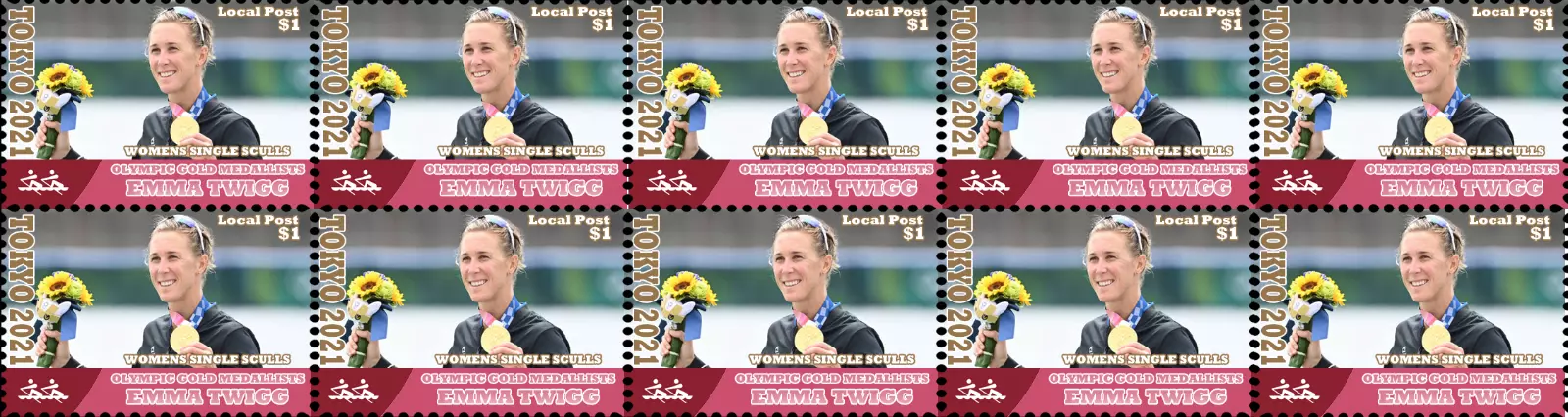 Cinderella Local Post 1 OG Tokyo 2021 W1X gold medal winner Emma Twigg AUS