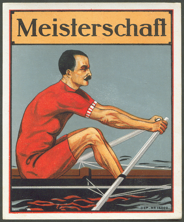 Label GER Meisterschaft Coloured drawing of sculler