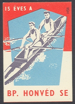 Label HUN BP Honved SE 2X on lightblue background Coll. E