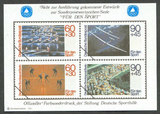 cinderella ger 1981 designs of unissued sport stamps philex no. 18 six 4x 