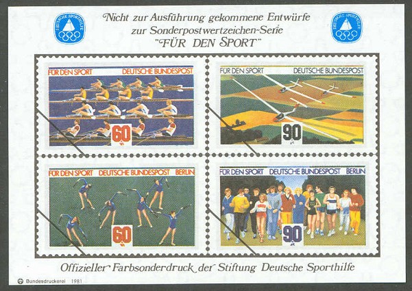 cinderella ger 1981 designs of unissued stamps philex no. 19 four 4x 