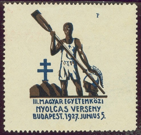 cinderella hun 1927 regatta budapest 5th june silhouette of rower with oar 