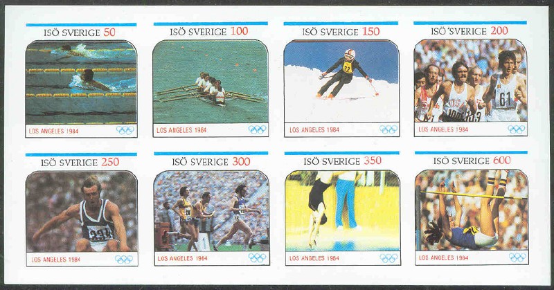 cinderella isoe swe ms og los angeles 1984 with 8 ger og munich 1972 imperforated