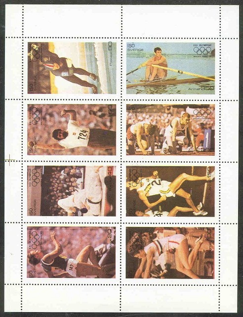 cinderella isoe swe ms og montreal 1976 with single sculler in red clothing