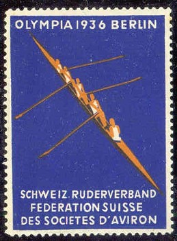 cinderella sui 1936 og berlin swiss rowing federation 4 on blue background 
