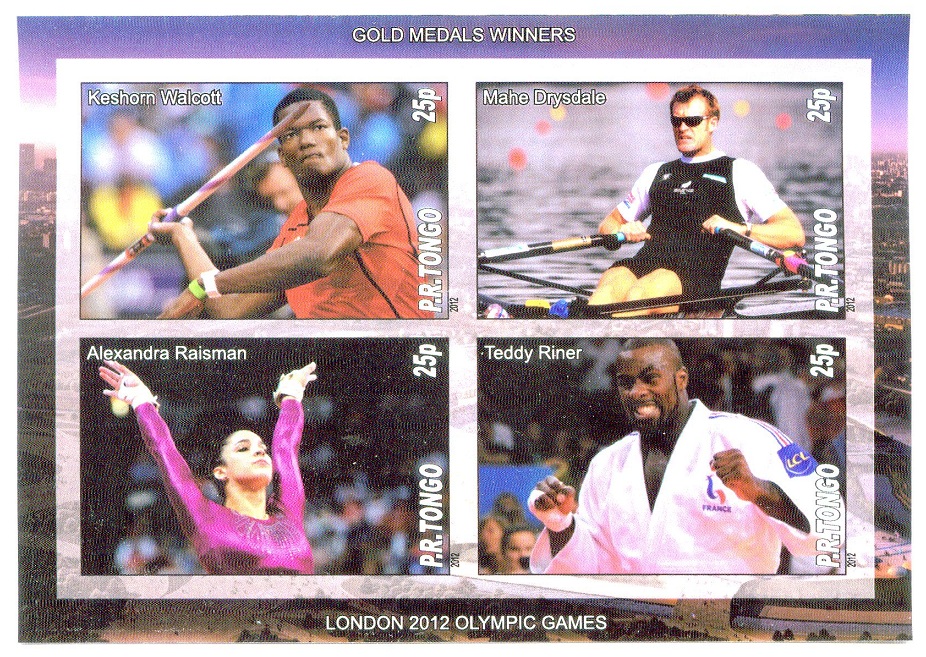 label p.r. tongo fancy name 2012 og london gold medal winners k. walcott m. drysdale a. raisman t. riner