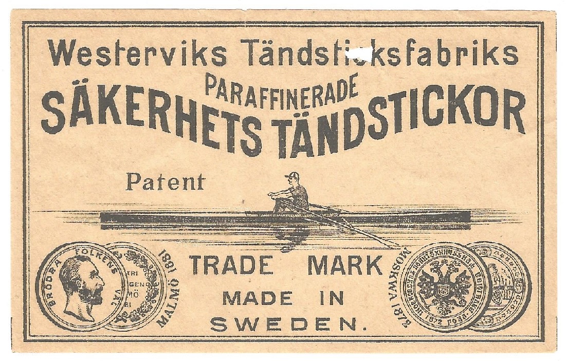 label swe westerviks taendsticksfabriks iv