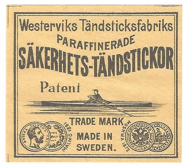 label swe westerviks taendsticksfabriks vi