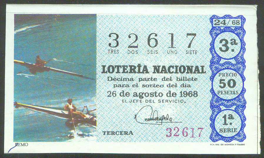 lottery ticket esp 1968 no. 32617