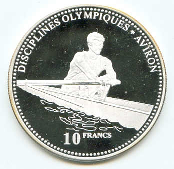 Coin COD 2000 Olympic Sports Silver 999 PP 2000 g 10 Francs Sweep oar rower
