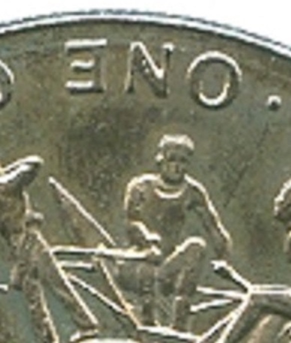 Coin IOM 1980 OG Moscow detail