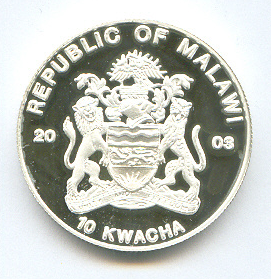 Coin MAW 2003 OG Athens 10 Kwacha 1974 g silver 999 PP 2x named Rowing Pair front