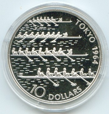 coin lib 2003 og tokyo 1964 10 dollars silver pp four 8 racing front