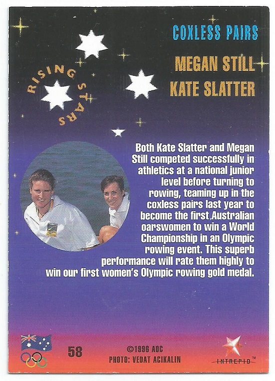 CC AUS 1996 Rising Stars No. 58 Megan Still Kate Slatter AUS W2 reverse