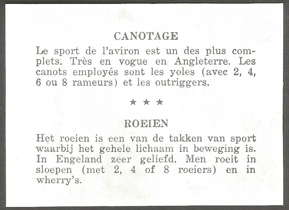 cc bel 1958 editions hemma canotage roeien m8 reverse