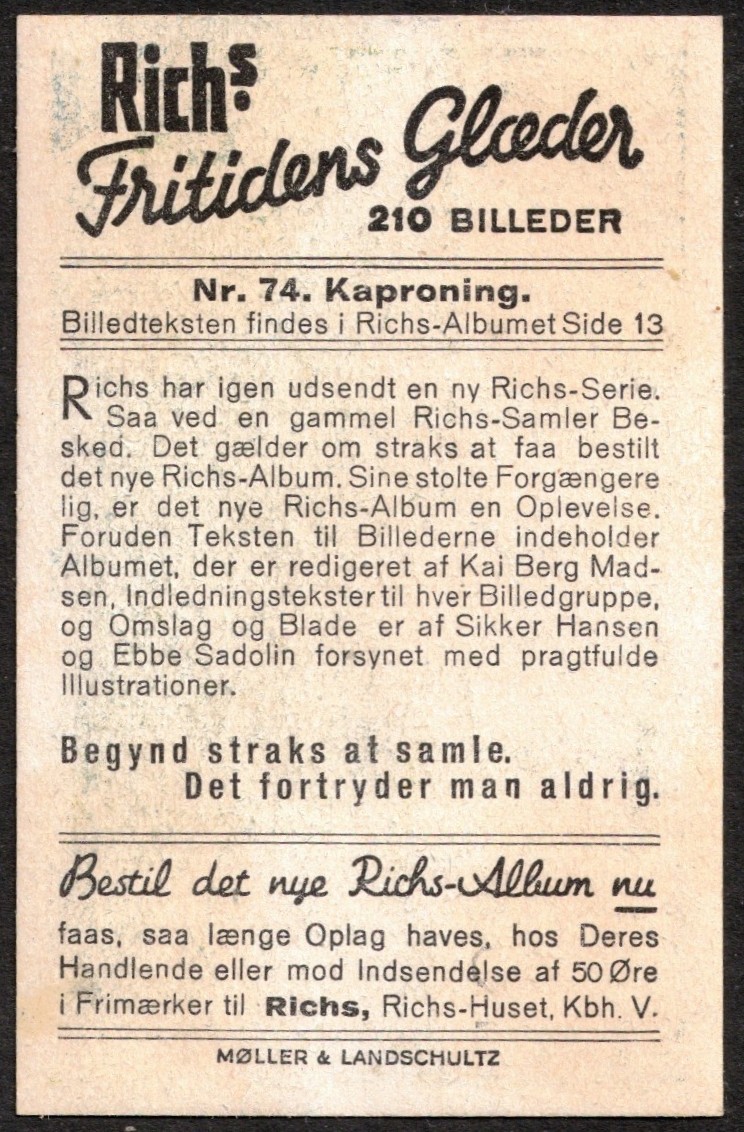 CC DEN RICHS Serie No. 74 Kaproning reverse