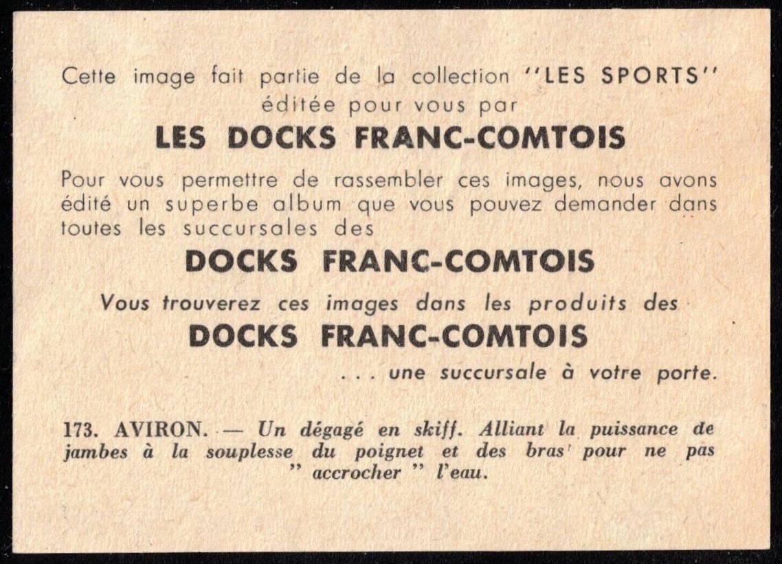CC FRA Les Docks Franc Comtois Les Sports No. 173 Aviron M1X reverse