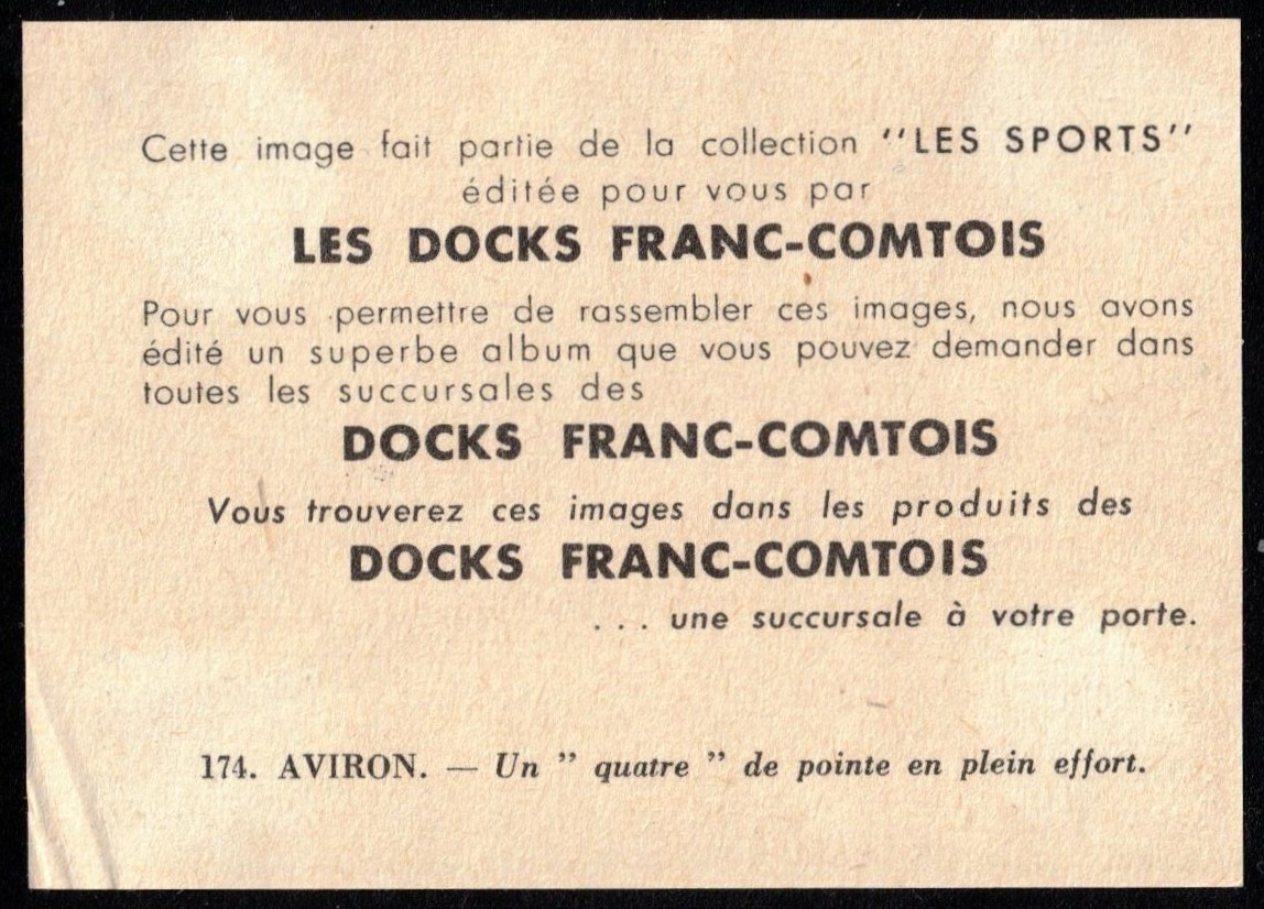 CC FRA Les Docks Franc Comtois Les Sports No. 174 Aviron M4 reverse