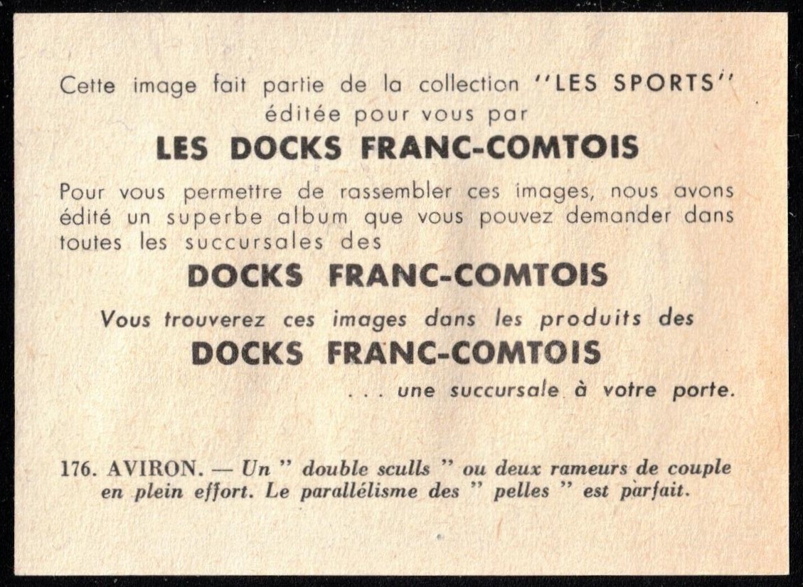 CC FRA Les Docks Franc Comtois Les Sports No. 176 Aviron M2X reverse