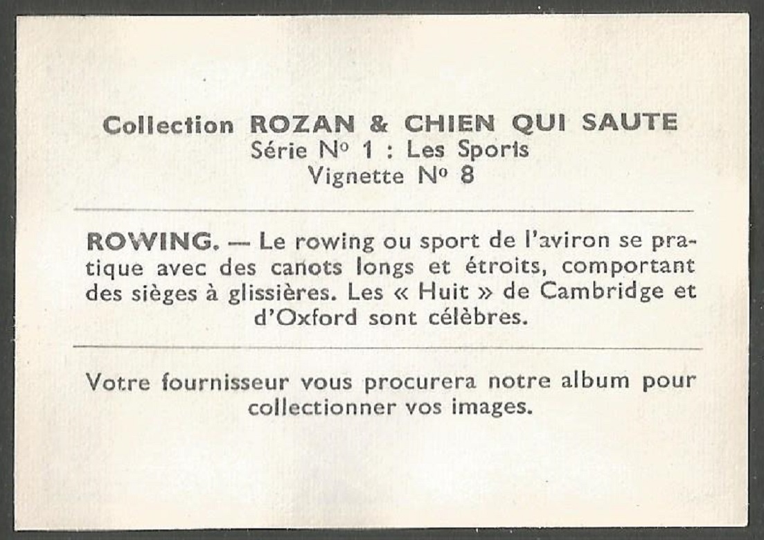 CC FRA ROZAN CHIEN QUI SAUTE series No. 1 Les Sports vignette No. 8 reverse